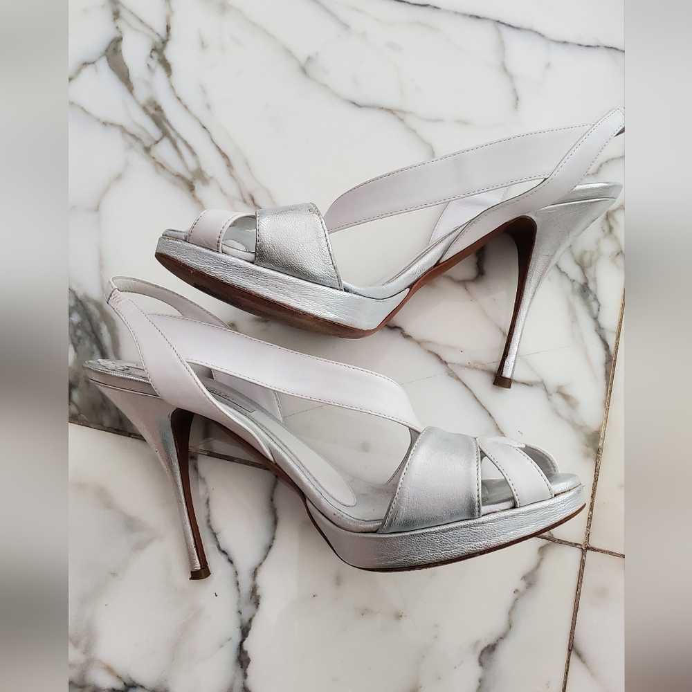 POLLINI - Size 10 High Heels-shoes Colorblock - Sandals